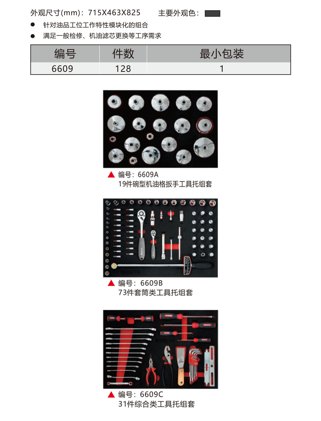 128件油品工位工具方案（NO.6609）