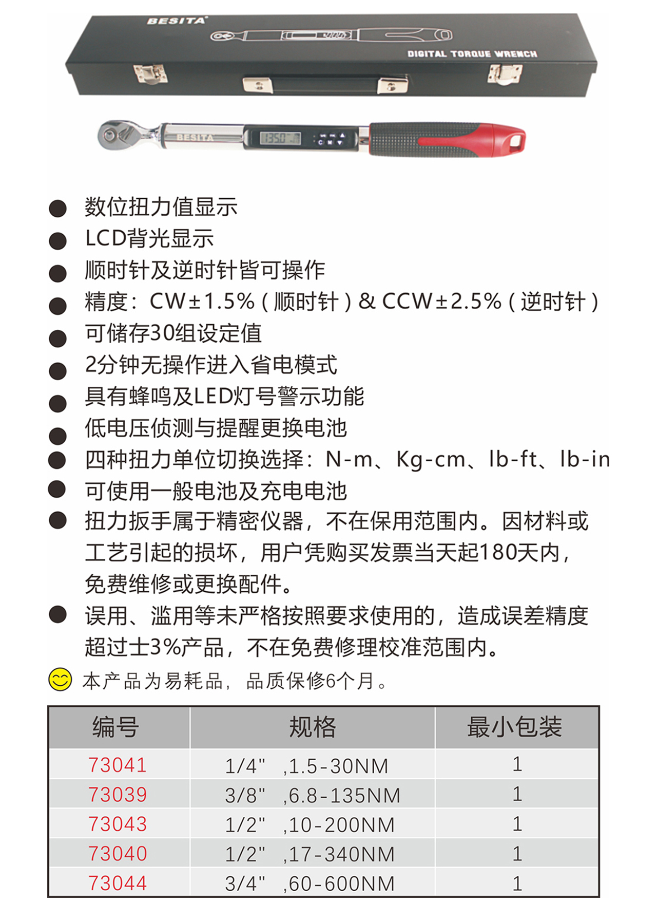 工業(yè)級數(shù)顯扭力扳手（NO.73039-73044）